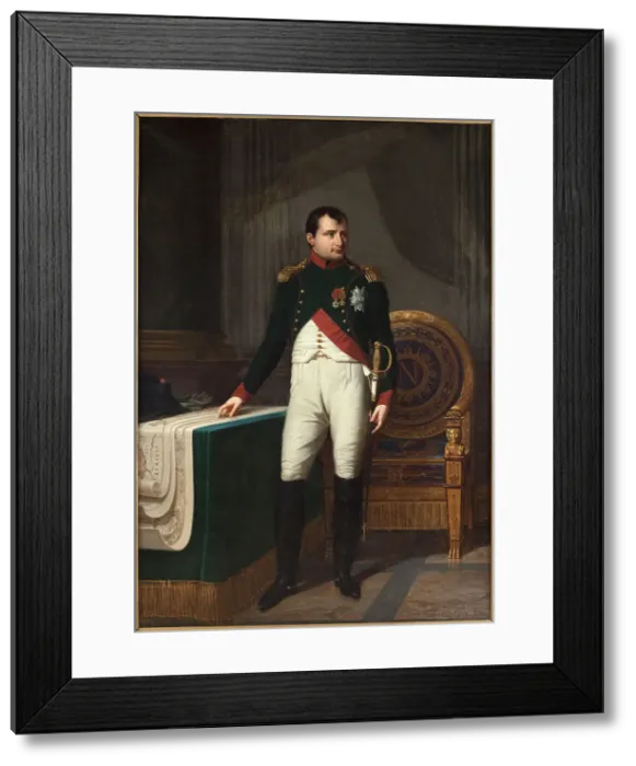 Framed Print : Portrait of Napoleon I (1769-1821), in the uniform of a Colonel of the cavalry of the Guard, 1809. Creator: Robert Lefevre Framed Print : Portrait of Napoleon I (1769-1821), in the uniform of a Colonel of the cavalry of the Guard, 1809. Creator: Robert Lefevre