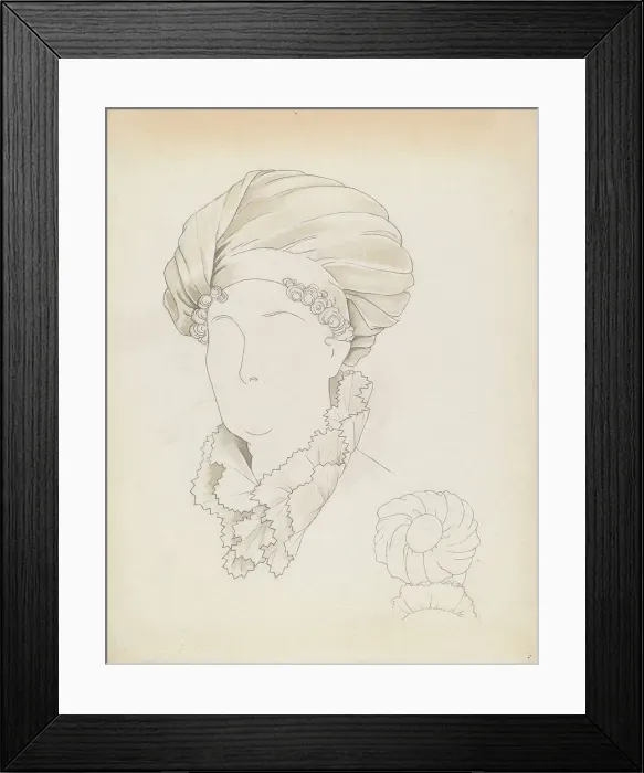 Framed Print : Headdress, c. 1937. Creator: Eva Noe Framed Print : Headdress, c. 1937. Creator: Eva Noe