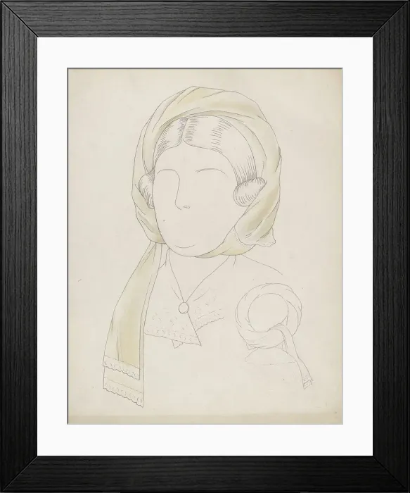 Framed Print : Headdress, c. 1937. Creator: Eva Noe Framed Print : Headdress, c. 1937. Creator: Eva Noe