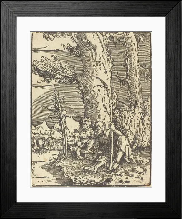 Framed Print : Saint Christopher Seated by a River Bank, c. 1515 / 1517. Creator: Albrecht Altdorfer Framed Print : Saint Christopher Seated by a River Bank, c. 1515 / 1517. Creator: Albrecht Altdorfer