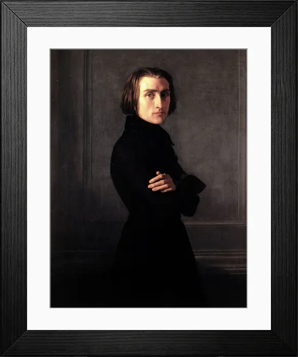 Framed Print : Portrait of Franz Liszt (1811-1886), composer and pianist, 1839. Creator: Henri Lehmann Framed Print : Portrait of Franz Liszt (1811-1886), composer and pianist, 1839. Creator: Henri Lehmann