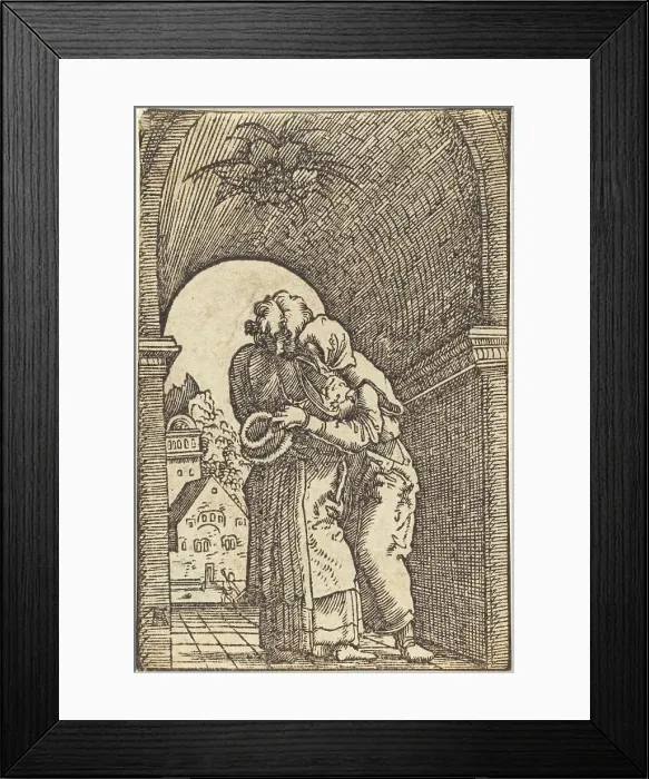 Framed Print : Joachim Embracing Anna, c. 1513. Creator: Albrecht Altdorfer Framed Print : Joachim Embracing Anna, c. 1513. Creator: Albrecht Altdorfer