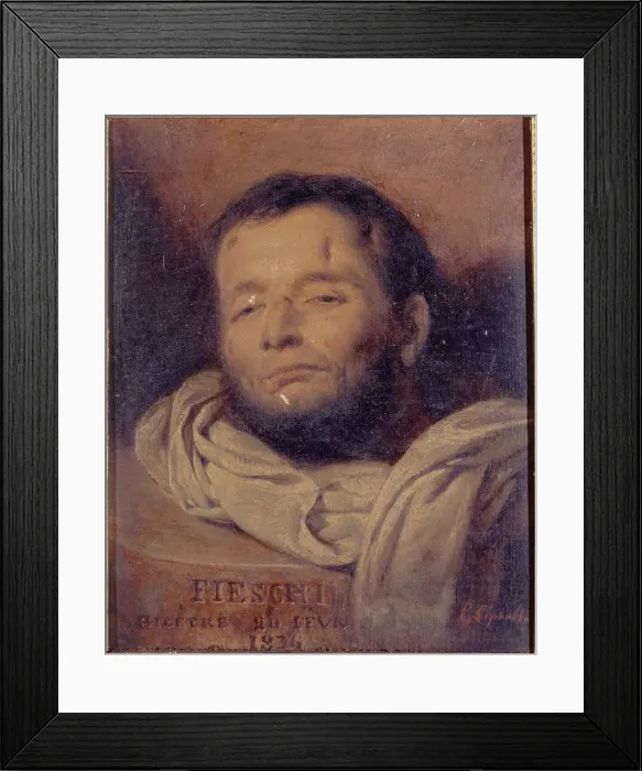 Framed Print : Head of Giuseppe Fieschi (1790-1836), after his execution, 1836. Creator: Francois-Gabriel-Guillaume Lepaulle Framed Print : Head of Giuseppe Fieschi (1790-1836), after his execution, 1836. Creator: Francois-Gabriel-Guillaume Lepaulle