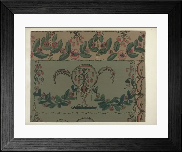 Framed Print : Hand Painted Wall (Detail), c. 1939. Creator: Martin Partyka Framed Print : Hand Painted Wall (Detail), c. 1939. Creator: Martin Partyka