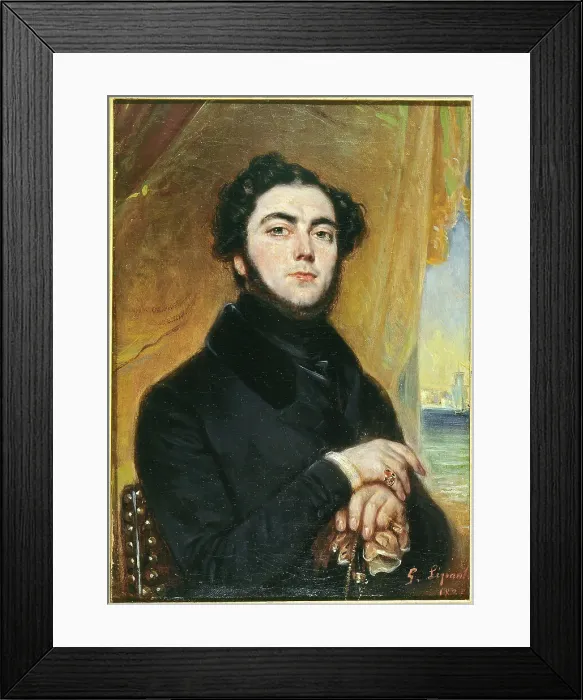 Framed Print : Portrait of Eugène Sue (1804-1857), novelist, 1836. Creator: Francois-Gabriel-Guillaume Lepaulle Framed Print : Portrait of Eugène Sue (1804-1857), novelist, 1836. Creator: Francois-Gabriel-Guillaume Lepaulle