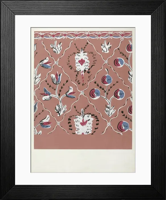 Framed Print : Hand Painted Wall (Detail), c. 1939. Creator: Martin Partyka Framed Print : Hand Painted Wall (Detail), c. 1939. Creator: Martin Partyka