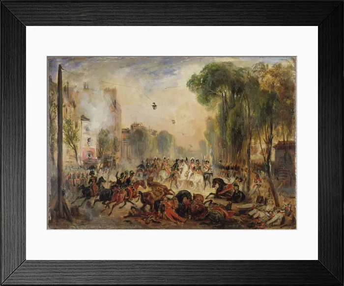 Framed Print : The Fieschi attack, boulevard du Temple, July 28, 1835. Creator: Francois-Gabriel-Guillaume Lepaulle Framed Print : The Fieschi attack, boulevard du Temple, July 28, 1835. Creator: Francois-Gabriel-Guillaume Lepaulle