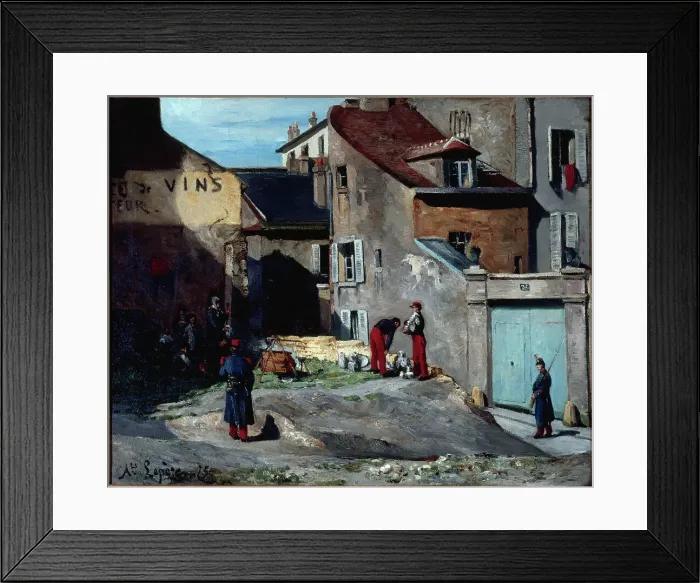 Framed Print : Episode of the Commune, rue des Rosiers, in Montmartre, 1875. Creator: Auguste Lepere Framed Print : Episode of the Commune, rue des Rosiers, in Montmartre, 1875. Creator: Auguste Lepere