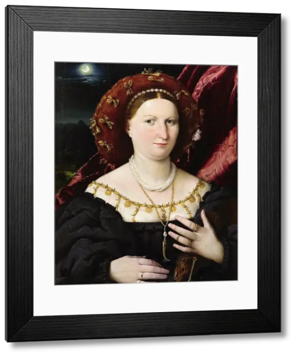 Framed Print : Portrait of Lucina Brembati, ca 1521-1525. Creator: Lotto, Lorenzo (1480-1556) Framed Print : Portrait of Lucina Brembati, ca 1521-1525. Creator: Lotto, Lorenzo (1480-1556)