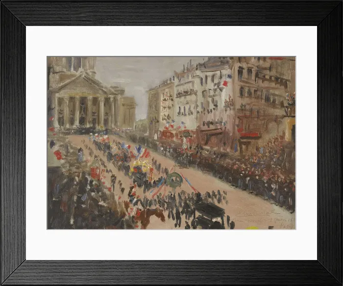 Framed Print : The funeral of Victor Hugo, procession on rue Soufflot, 06–1885. Creator: Edmond Lachenal