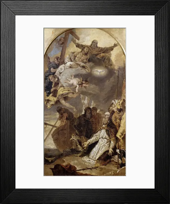 Framed Print : Holy Trinity in Glory Appearing to Saint Pope Clement I, ca 1735. Creator: Tiepolo, Giambattista (1696-1770) Framed Print : Holy Trinity in Glory Appearing to Saint Pope Clement I, ca 1735. Creator: Tiepolo, Giambattista (1696-1770)