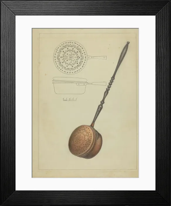 Framed Print : Warming Pan, c. 1936. Creator: Filippo Porreca Framed Print : Warming Pan, c. 1936. Creator: Filippo Porreca