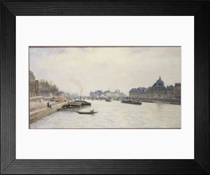 Framed Print : Pont des Arts, view of the Pont Royal, c1884. Creator: Stanislas Lepine Framed Print : Pont des Arts, view of the Pont Royal, c1884. Creator: Stanislas Lepine