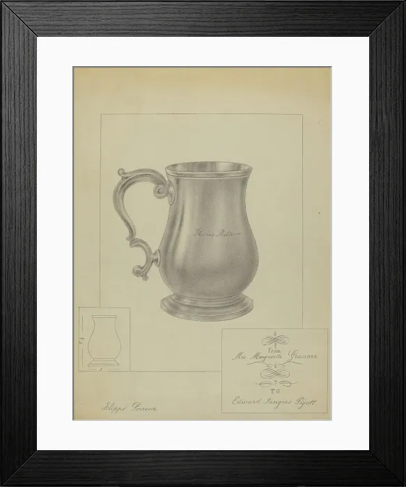 Framed Print : Silver Mug, c. 1936. Creator: Filippo Porreca Framed Print : Silver Mug, c. 1936. Creator: Filippo Porreca