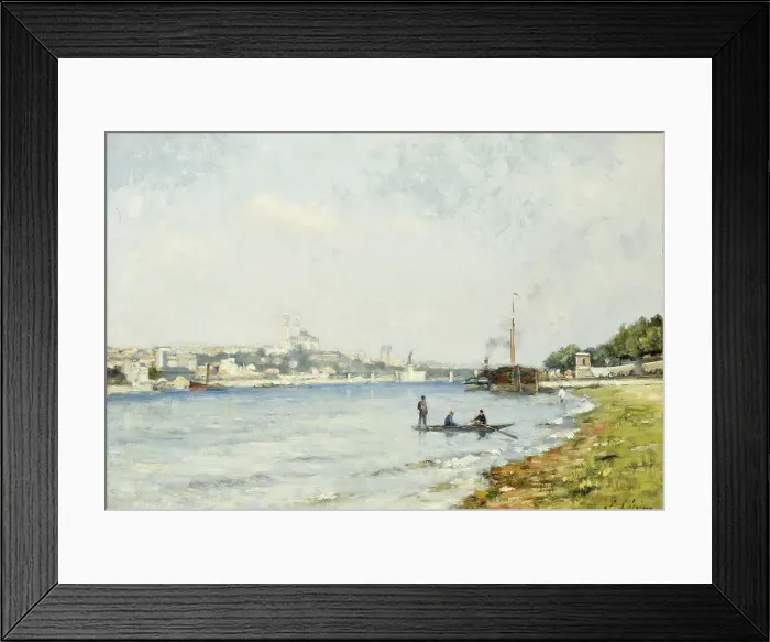 Framed Print : The Seine, in Passy, c1880. Creator: Stanislas Lepine Framed Print : The Seine, in Passy, c1880. Creator: Stanislas Lepine