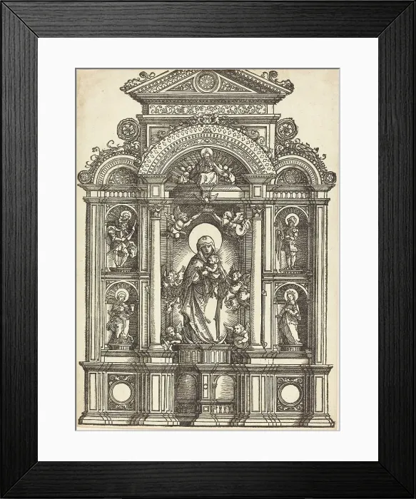 Framed Print : Altar with the Virgin and Child and Saints Christopher, Barbara, George and Catherine, c1520. Creator: Albrecht Altdorfer Framed Print : Altar with the Virgin and Child and Saints Christopher, Barbara, George and Catherine, c1520. Creator: Albrecht Altdorfer