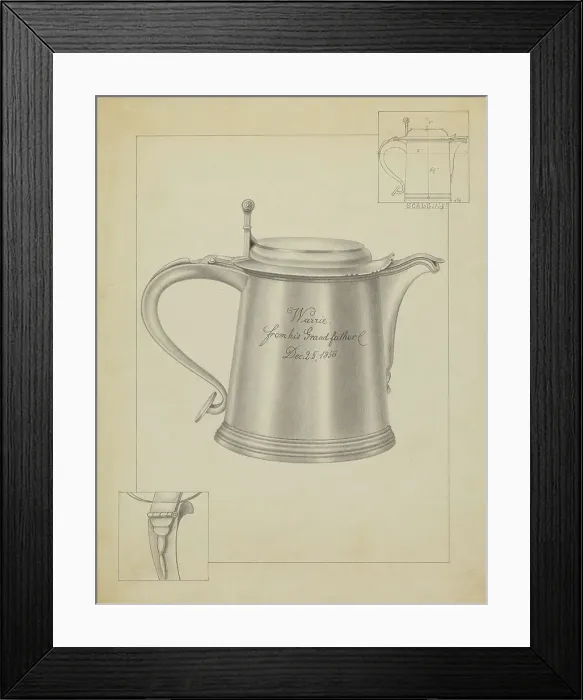 Framed Print : Silver Tankard, c. 1936. Creator: Filippo Porreca Framed Print : Silver Tankard, c. 1936. Creator: Filippo Porreca