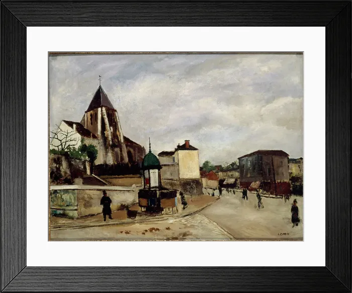 Framed Print : Saint-Germain-de-Charonne church, Place Saint-Blaise and rue de Bagnolet, c1920. Creator: Marcel Leprin Framed Print : Saint-Germain-de-Charonne church, Place Saint-Blaise and rue de Bagnolet, c1920. Creator: Marcel Leprin