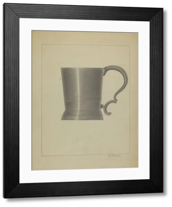 Framed Print : Pewter Mug, c. 1936. Creator: Filippo Porreca Framed Print : Pewter Mug, c. 1936. Creator: Filippo Porreca