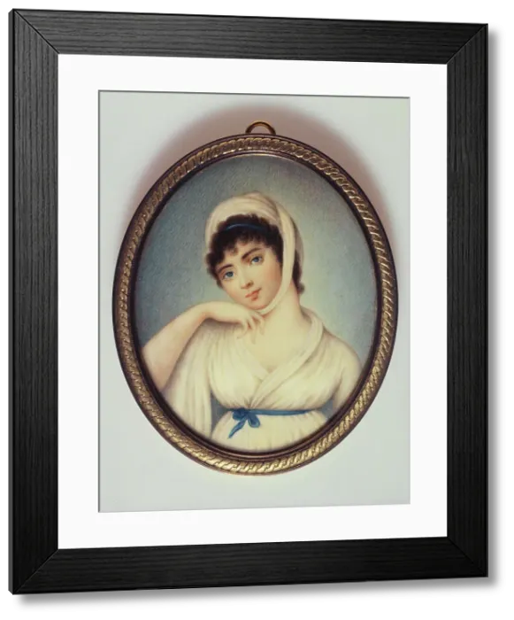 Framed Print : Young woman in a white turban, c1810. Creator: GE Lami Framed Print : Young woman in a white turban, c1810. Creator: GE Lami