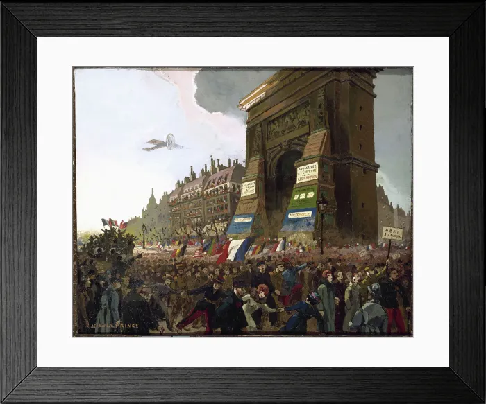Framed Print : Boulevard and Porte de Saint-Denis, November 11, 1918. Creator: Jean Baptiste Le Prince Framed Print : Boulevard and Porte de Saint-Denis, November 11, 1918. Creator: Jean Baptiste Le Prince