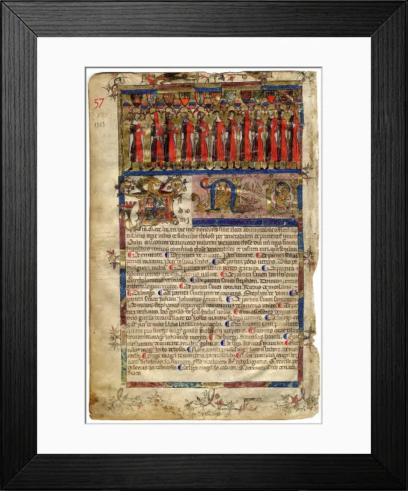 Framed Print : Livre I des annales (1295-1532), Les portraits des capitouls de l'année 1353-1354, 1353-1354. Creator: Anonymous Framed Print : Livre I des annales (1295-1532), Les portraits des capitouls de l'année 1353-1354, 1353-1354. Creator: Anonymous