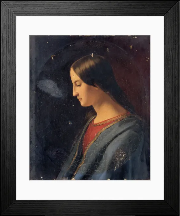 Framed Print : Head of a woman (the Virgin?), 1842. Creator: Emma Leroux de Lincy Framed Print : Head of a woman (the Virgin?), 1842. Creator: Emma Leroux de Lincy