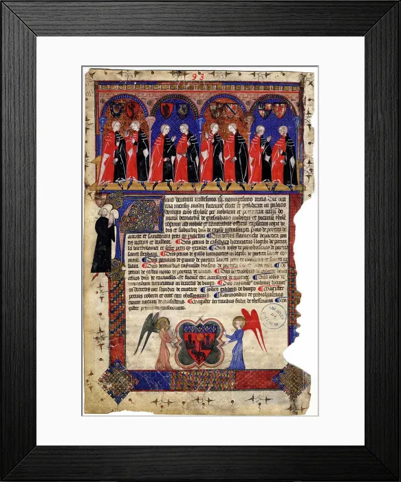 Framed Print : Livre I des annales (1295-1532), Les portraits des capitouls de l'année 1393-1394, 1393-1394. Creator: Anonymous Framed Print : Livre I des annales (1295-1532), Les portraits des capitouls de l'année 1393-1394, 1393-1394. Creator: Anonymous