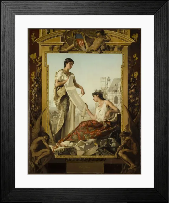 Framed Print : Allegory of construction of the new Hotel de Ville, 1881. Creator: Paul Alexandre Alfred Leroy Framed Print : Allegory of construction of the new Hotel de Ville, 1881. Creator: Paul Alexandre Alfred Leroy