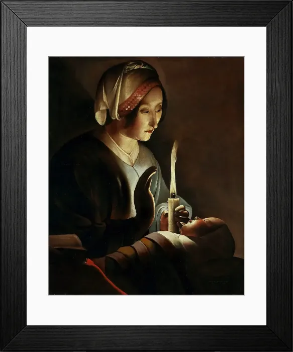 Framed Print : Saint Anne with the Christ Child, ca 1645-1648. Creator: La Tour, Georges, de (1583-1652) Framed Print : Saint Anne with the Christ Child, ca 1645-1648. Creator: La Tour, Georges, de (1583-1652)
