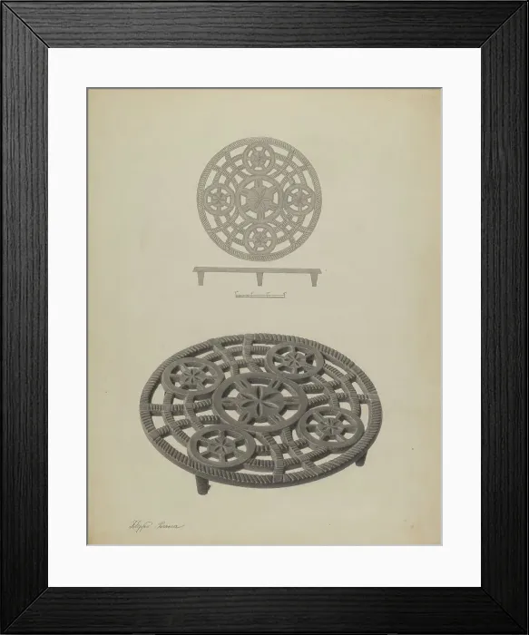 Framed Print : Pa. German Trivet, c. 1939. Creator: Filippo Porreca Framed Print : Pa. German Trivet, c. 1939. Creator: Filippo Porreca