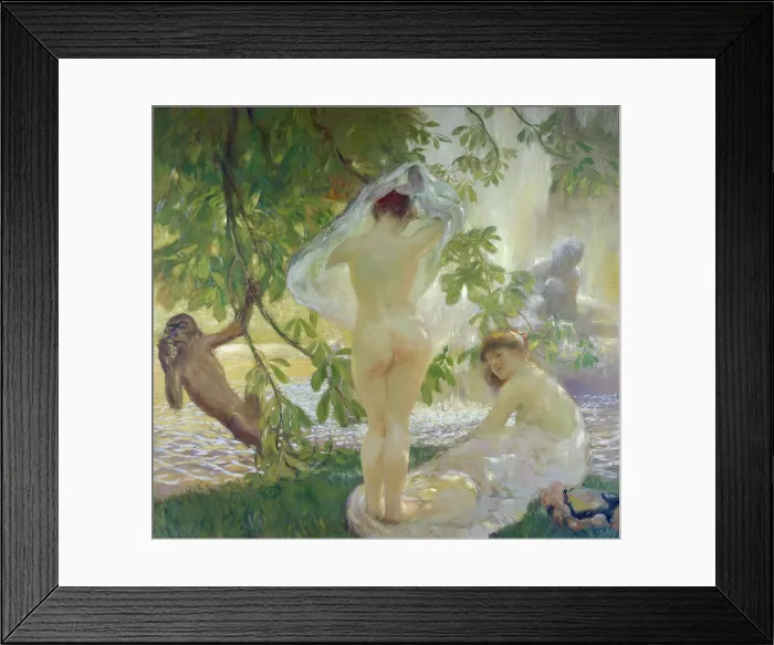 Framed Print : Blouse lifted, bathers, 1913. Creator: Gaston de Latouche Framed Print : Blouse lifted, bathers, 1913. Creator: Gaston de Latouche
