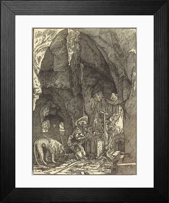 Framed Print : Saint Jerome in the Cave, 1515. Creator: Albrecht Altdorfer Framed Print : Saint Jerome in the Cave, 1515. Creator: Albrecht Altdorfer