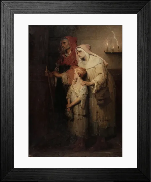 Framed Print : The Prayer or The Pilgrim, between 1883 and 1884. Creator: Desire Francois Laugee Framed Print : The Prayer or The Pilgrim, between 1883 and 1884. Creator: Desire Francois Laugee