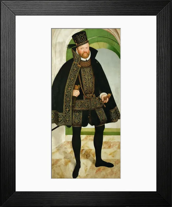Framed Print : Elector August of Saxony (1526-1586), after 1565. Creator: Cranach, Lucas, the Younger (1515-1586) Framed Print : Elector August of Saxony (1526-1586), after 1565. Creator: Cranach, Lucas, the Younger (1515-1586)