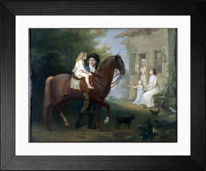 Framed Print : The Painter and his family, in front of a country house, between 1797 and 1798. Creator: Jean Antoine Laurent Framed Print : The Painter and his family, in front of a country house, between 1797 and 1798. Creator: Jean Antoine Laurent
