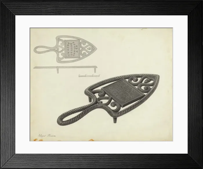 Framed Print : Flat Iron Holder, c. 1939. Creator: Filippo Porreca Framed Print : Flat Iron Holder, c. 1939. Creator: Filippo Porreca