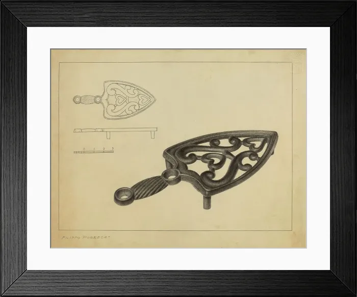 Framed Print : Flat Iron Holder, c. 1937. Creator: Filippo Porreca Framed Print : Flat Iron Holder, c. 1937. Creator: Filippo Porreca