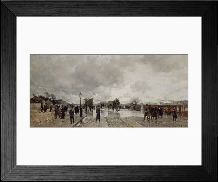 Framed Print : A corner of Bercy during the flood, 1879. Creator: Luigi Loir Framed Print : A corner of Bercy during the flood, 1879. Creator: Luigi Loir