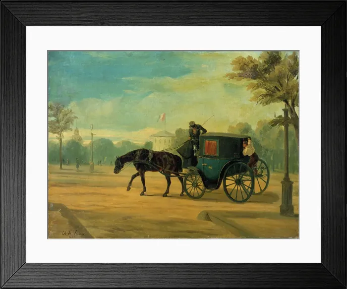 Framed Print : A Fiacre, 1845. Creator: Charles de Luna Framed Print : A Fiacre, 1845. Creator: Charles de Luna