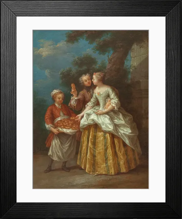 Framed Print : The merchant of échaudés (boiled dough pastry), c1745. Creator: Jean-Baptiste Lebel Framed Print : The merchant of échaudés (boiled dough pastry), c1745. Creator: Jean-Baptiste Lebel