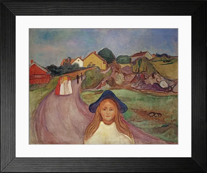 Framed Print : Road in Aasgaardstrand, 1901. Creator: Munch, Edvard (1863-1944) Framed Print : Road in Aasgaardstrand, 1901. Creator: Munch, Edvard (1863-1944)
