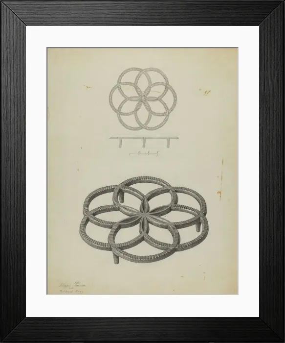 Framed Print : Pa. German Trivet, c. 1940. Creator: Filippo Porreca Framed Print : Pa. German Trivet, c. 1940. Creator: Filippo Porreca