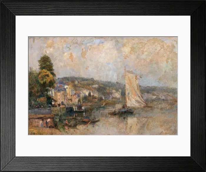 Framed Print : The Seine at La Bouille, near Rouen, c1904. Creator: Albert Lebourg Framed Print : The Seine at La Bouille, near Rouen, c1904. Creator: Albert Lebourg