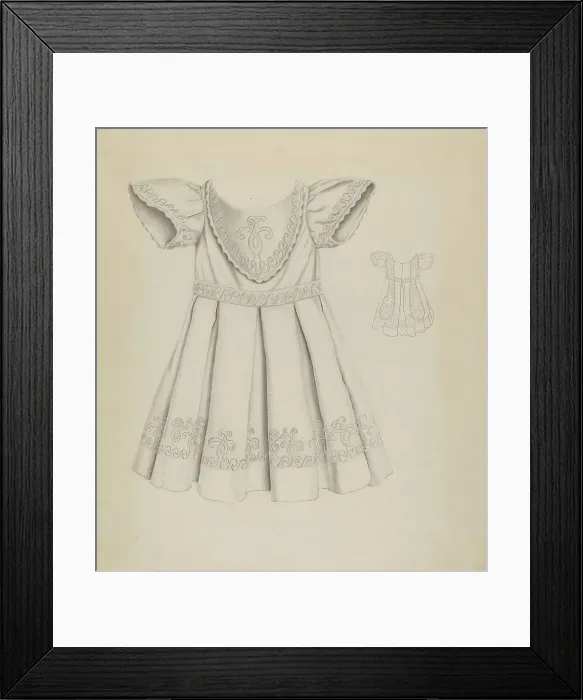Framed Print : Child's Dress, c. 1937. Creator: Ray Price Framed Print : Child's Dress, c. 1937. Creator: Ray Price