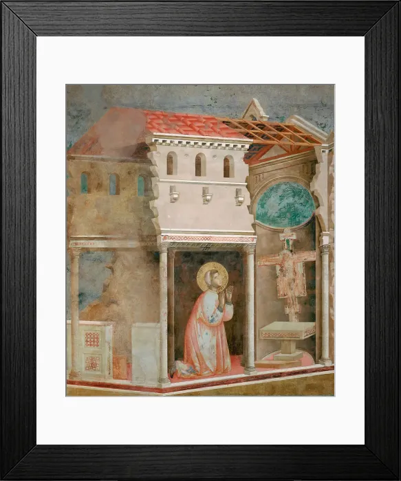 Framed Print : Miracle of the Crucifix (from Legend of Saint Francis), 1295-1300. Creator: Giotto di Bondone (1266-1377) Framed Print : Miracle of the Crucifix (from Legend of Saint Francis), 1295-1300. Creator: Giotto di Bondone (1266-1377)