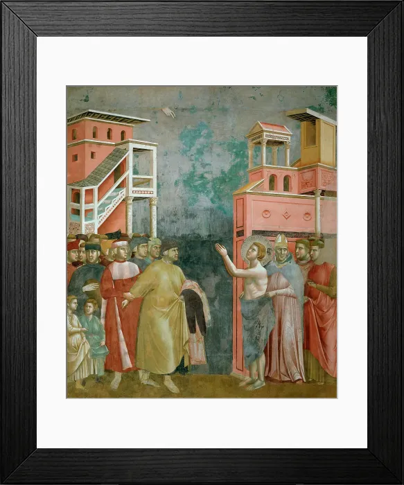 Framed Print : Renunciation of Worldly Goods (from Legend of Saint Francis), 1295-1300. Creator: Giotto di Bondone (1266-1377) Framed Print : Renunciation of Worldly Goods (from Legend of Saint Francis), 1295-1300. Creator: Giotto di Bondone (1266-1377)