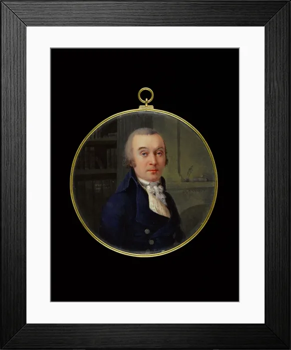 Framed Print : Portrait of a man in a library, between 1800 and 1810. Creator: Henri Leveque Framed Print : Portrait of a man in a library, between 1800 and 1810. Creator: Henri Leveque