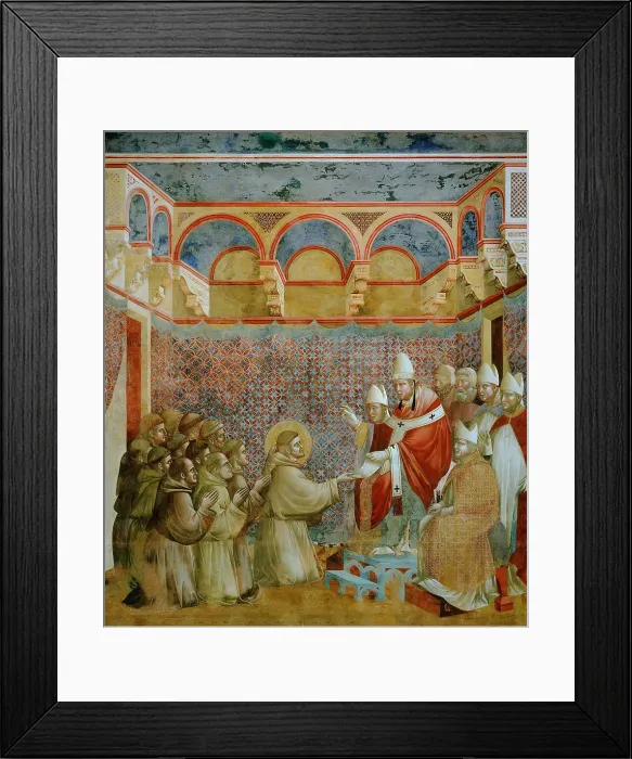 Framed Print : Confirmation of the Rule by Innocent III. (from Legend of Saint Francis), 1295-1300. Creator: Giotto di Bondone (1266-1377) Framed Print : Confirmation of the Rule by Innocent III. (from Legend of Saint Francis), 1295-1300. Creator: Giotto di Bondone (1266-1377)
