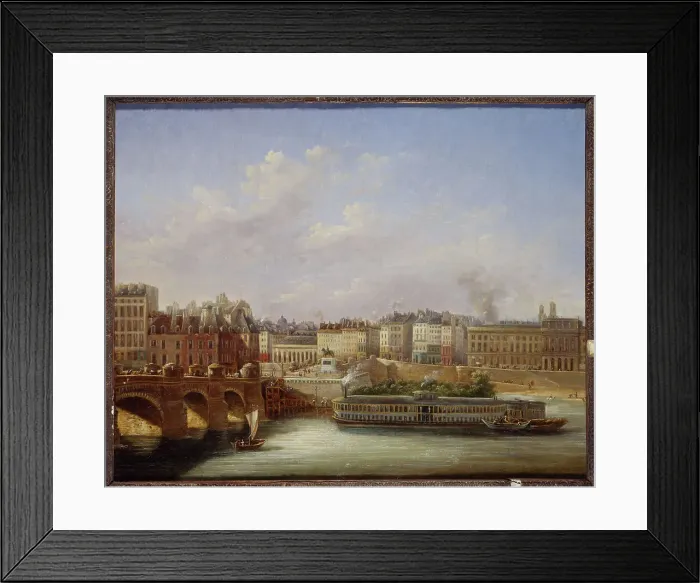 Framed Print : Pont-Neuf and the Quai de Conti in 1830. Creator: Paul Mallard Framed Print : Pont-Neuf and the Quai de Conti in 1830. Creator: Paul Mallard